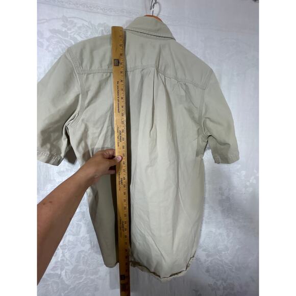 Carhartt Button Down Medium Tan 100382 Short Sleeve Workwear Utility Safari - Picture 10 of 10